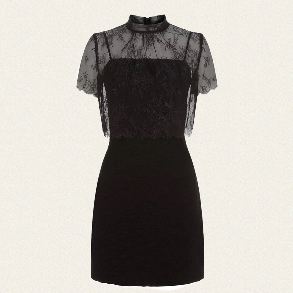 Sandro Black Lace Mini Dress